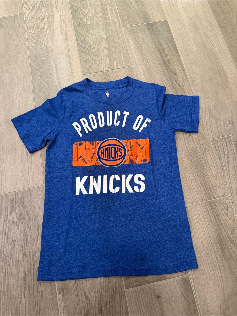 NBA Kids "Product of Knicks" Blue Graphic T‑Shirt Size S